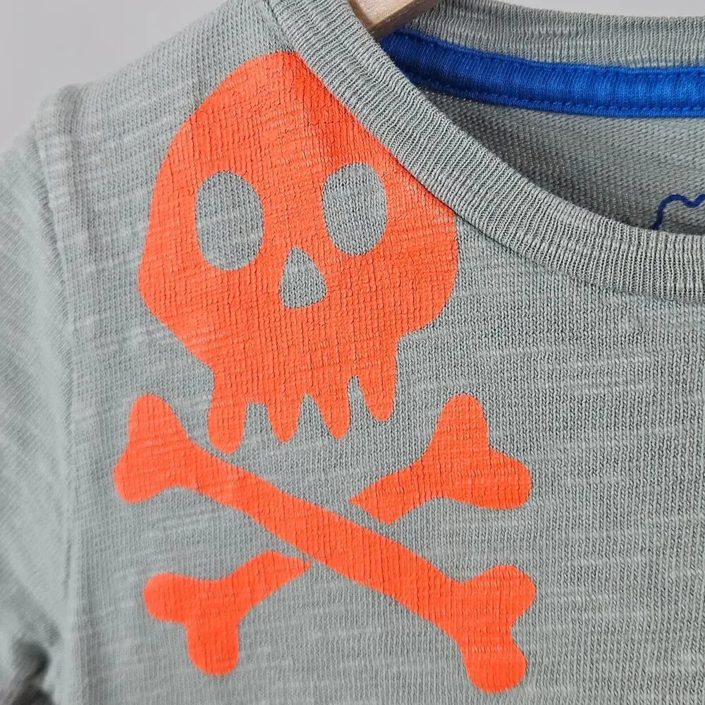Mini Boden Skull Gray Tee T-Shirt Top Green‎ Shorts Bundle | Kid's 4-5